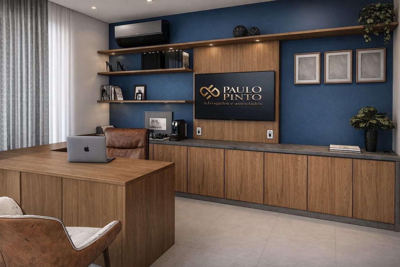 Ambiente interno do escritório Paulo Pinto em Padre Miguel, Rio de Janeiro